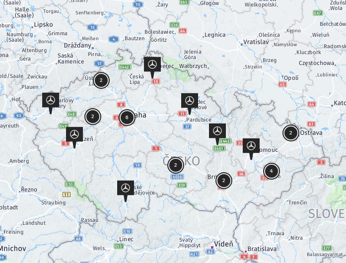 mapa prodejen